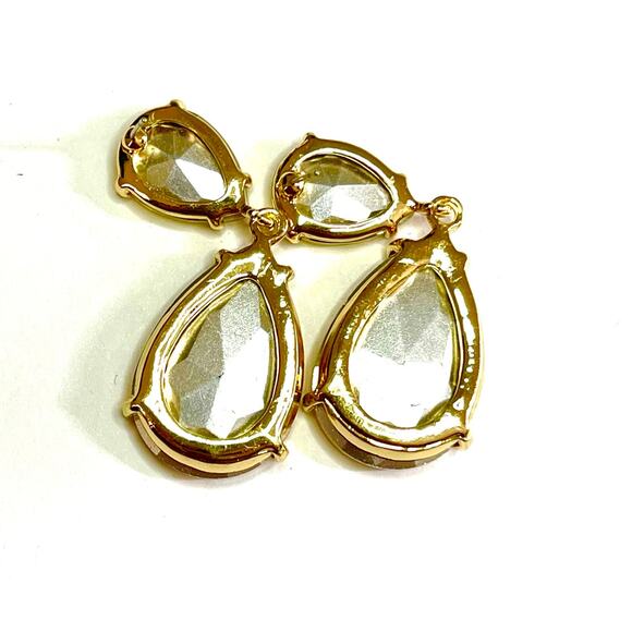 NEW Earrings Golden Amber Rhinestone 2" Large Drop Chunky Trendy Jewelry m10 - Picture 4 of 4